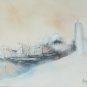 Signed Andre Ingres Mixed Media Painting French Alps Snow Landscape Art France
