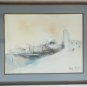 Signed Andre Ingres Mixed Media Painting French Alps Snow Landscape Art France