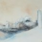 Signed Andre Ingres Mixed Media Painting French Alps Snow Landscape Art France