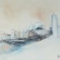 Signed Andre Ingres Mixed Media Painting French Alps Snow Landscape Art France