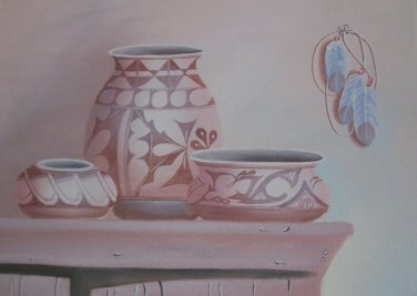 WOW!! RARE SIGNED MYUNG MARIO JUNG POTTERY STILL LIFE ART SAND PAINTING