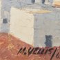 1965 M. Yellis - Signed Vintage Original Oil Cityscape Art Painting