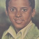 1979 Signed CARRUTHERS Afro American Boy Portrait Black Memorabilia Art Painting