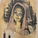Vintage, Rare & Signed YUDA Woman & Shabbat Shabbos Candles Judaica Art Print Vintage, Rare & Signed YUDA Woman & Shabbat Shabbos Candles Judaica Art Print