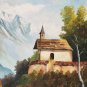 Rare Signed 1952 E. Bornemann Country House Landscape Art Painting on Masonite
