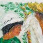 Signed Anne Jacobs Caribbean Marketplace Mixed Media Black Art Vintage Painting
