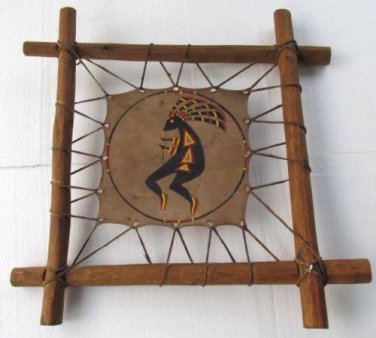 Vintage Hand Made Native Indian Animal Hind Power Shield "The Kokopelli" Fertili