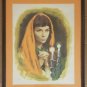 1970s Signed Sandu Liberman Woman & Shabbas Candles Judaica Artist Proof Print