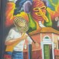 Rare Signed Carnival de Barranquilla Festival Folk Art Large Painting Colombia