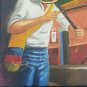 Rare Signed Carnival de Barranquilla Festival Folk Art Large Painting Colombia