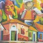 Rare Signed Carnival de Barranquilla Festival Folk Art Large Painting Colombia