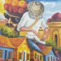 Rare Signed Carnival de Barranquilla Festival Folk Art Large Painting Colombia