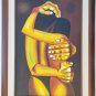 WOW! Eduardo Kingman LOVERS Contemporary CUBIST Art Painting ECUADOR by N. JESUS