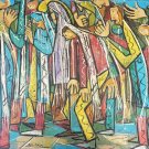 Rare & Signed Avi Okun Original Judaica Jewish Religious Painting Miami, Florida