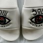 NEW! WOMEN'S SOUL EYETRAKTION WHITE SLIDES SZ 11.5 URBAN HIP HOP FASHION SANDALS
