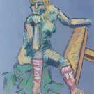 1995 Original & Rare Signed Kravitz Color Pastel Nude Woman Portrait Cubism Art 1995 Original & Rare Signed Kravitz Color Pastel Nude Woman Portrait Cubism Art