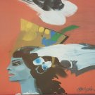 RARE Jovan Obican BLUE LADY Judaica Israeli Jewish Contemporary Art Poster Print