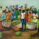 Original 1995 Signed Elisthene Jean Haitian Art Painting Haiti