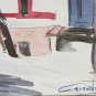 1964 SIGNED CERVANTES Iglesia De Santa Prisca Church WATERCOLOR PAINTING MEXICO