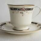(1) Gorham Fine China NOCTURNE Gold Trim TEA CUP & SAUCER SET Multicolor Flowers (1) Gorham Fine China NOCTURNE Gold Trim TEA CUP & SAUCER SET Multicolor Flowers