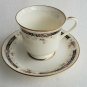 (1) Gorham Fine China NOCTURNE Gold Trim TEA CUP & SAUCER SET Multicolor Flowers