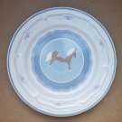 (3) Newcor Carousel Salad Plates Brown Rocking Horse Blue Center Stoneware 6006