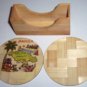 Jamaica Handcrafted Bamboo Wood Table Placemats Coasters With Wooden Holder