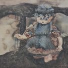 Signed Orna Eizenberg - Children's Baby Rag Doll - Israeli  Watercolor Painting