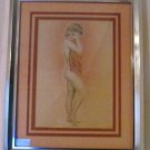 Original Framed & Signed Title Unknown "Nude Woman With Towel" De Simone Pencil