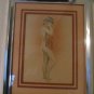 Original Framed & Signed Title Unknown "Nude Woman With Towel" De Simone Pencil