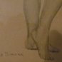 Original Framed & Signed Title Unknown "Nude Woman With Towel" De Simone Pencil