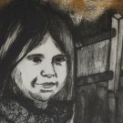 Signed Ileane Latar - At the Fence - Intaglio Aquatint Etching 4/25 Art Print