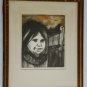 Signed Ileane Latar - At the Fence - Intaglio Aquatint Etching 4/25 Art Print