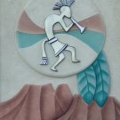 Hand Signed Carl Queen Native American Suede Pewter Metal Art Oklahoma Moore, OK