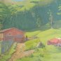 Vintage Hand signed A. Gluck German Farm Landscape Art Large Print - Germany