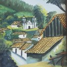 1985 Signed FRANCO Countryside Landscape Painting Caribbean South American Art