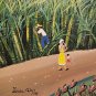 (2) 1999 Signed HELENA SALES Folk Art Caribbean South America Painting Brazil
