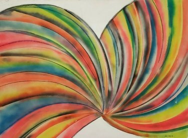 Rare & Signed Avi Okun Original Large Abstract Art Painting Miami, Florida