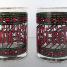 Anchor  Hocking (2) Houze Christmas Season's Tumbler Collectible Short Glasses