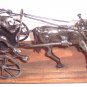 Handmade Metal Sulky, Man & Horse Sculpture Art Display Rancho's Cordoba Argenti