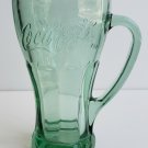 Vintage Green Libbey Coca-Cola Thick Heavy Glass Soda Malt Mug w/ Handle 14 oz.