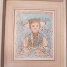 1980's Vintage & Rare Edna Hibel Color Lithographic Collectible Oriental Asian A
