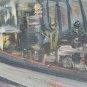 RARE Signed Rozencwaig Boats in Harbor Seascape Acrylic Oil Painting Art Framed