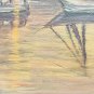 RARE Signed Rozencwaig Boats in Harbor Seascape Acrylic Oil Painting Art Framed