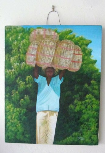 Rare Signed EMMANUEL DULCE Contemporary Art Painting Haiti - Listed Haitian Arti
