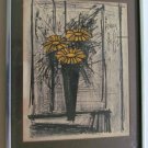 Vintage circa 1968  "Flowers"  Litho Print Signed Bernard Buffet in the Stone pr