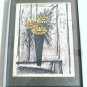 Vintage circa 1968 "Flowers" Litho Print Signed Bernard Buffet in the Stone pr
