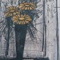 Vintage circa 1968 "Flowers" Litho Print Signed Bernard Buffet in the Stone pr