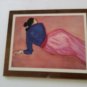 1970's R.C Gorman Navajo Titled "Carole" Native Indian Woman Laminated Wood Wall