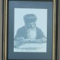 Signed Herzel Rabbi Scholar Litho Art Print Israeli Artist Israel Judaica Jewish